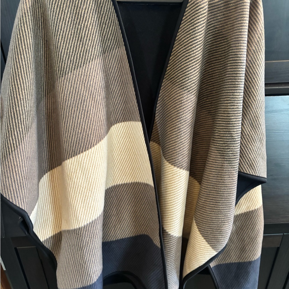 Striped Tan and Black Shawl